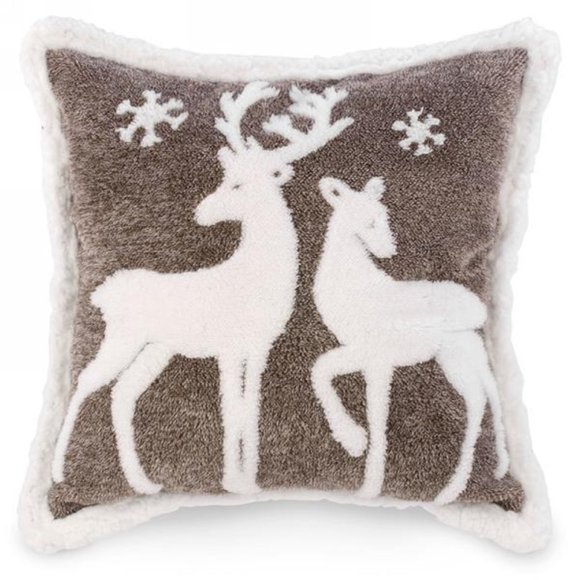 large NWT 20 by 20 inch brown deer cushion pillow - Picture 5 of 5